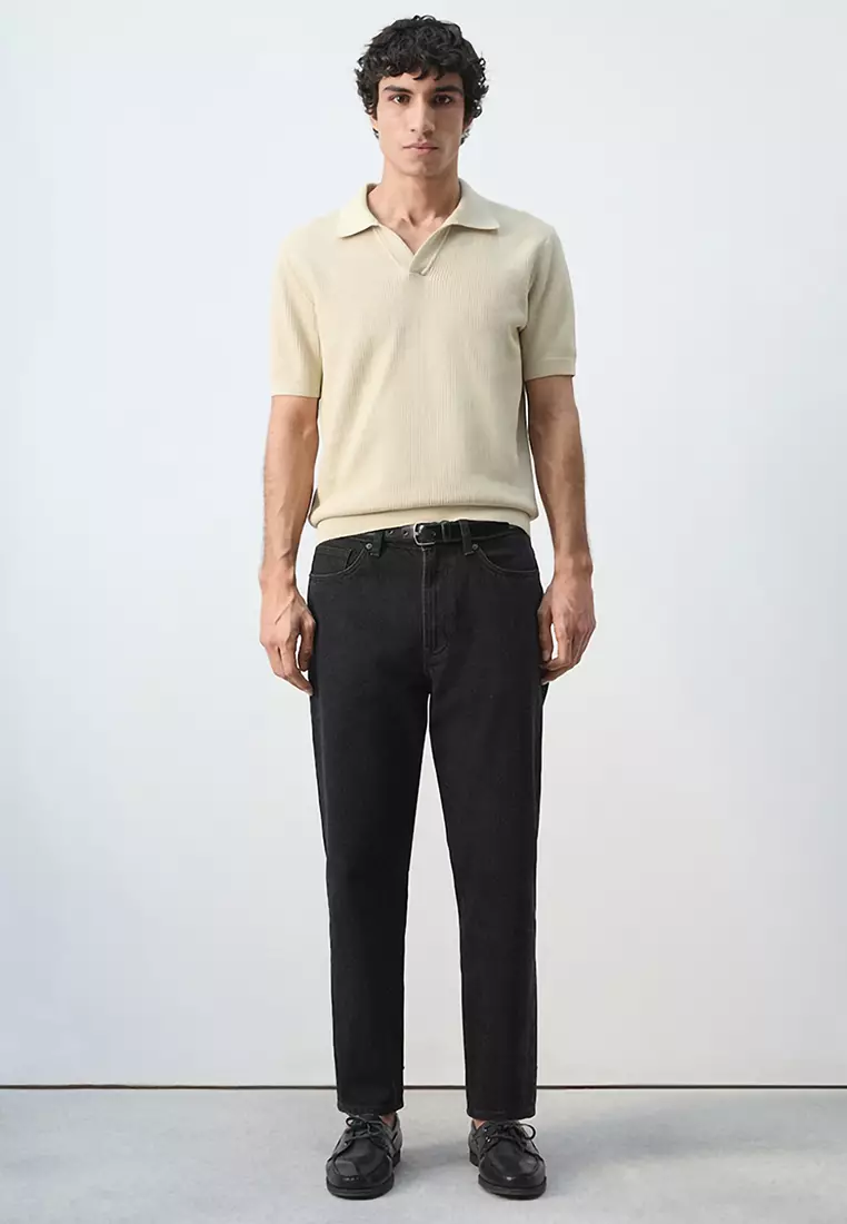 100% Cotton Knitted Structure Polo Shirt