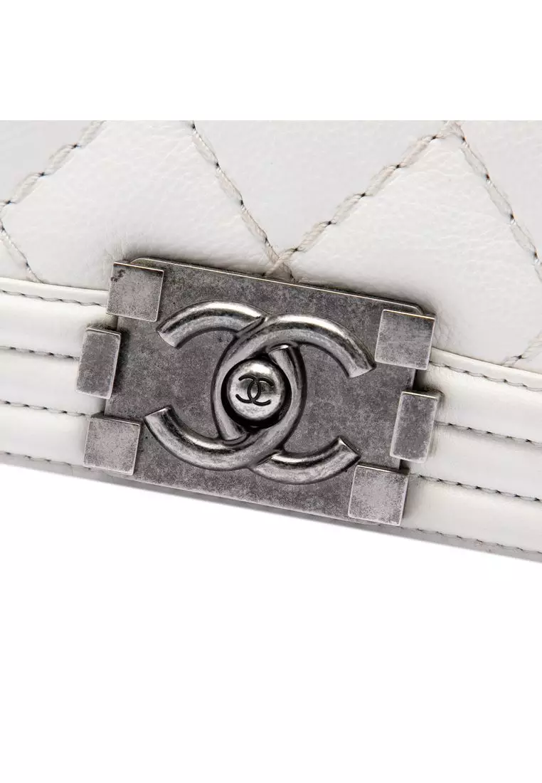 Pre-Loved Chanel Small Calfskin Double Stitch Boy Flap