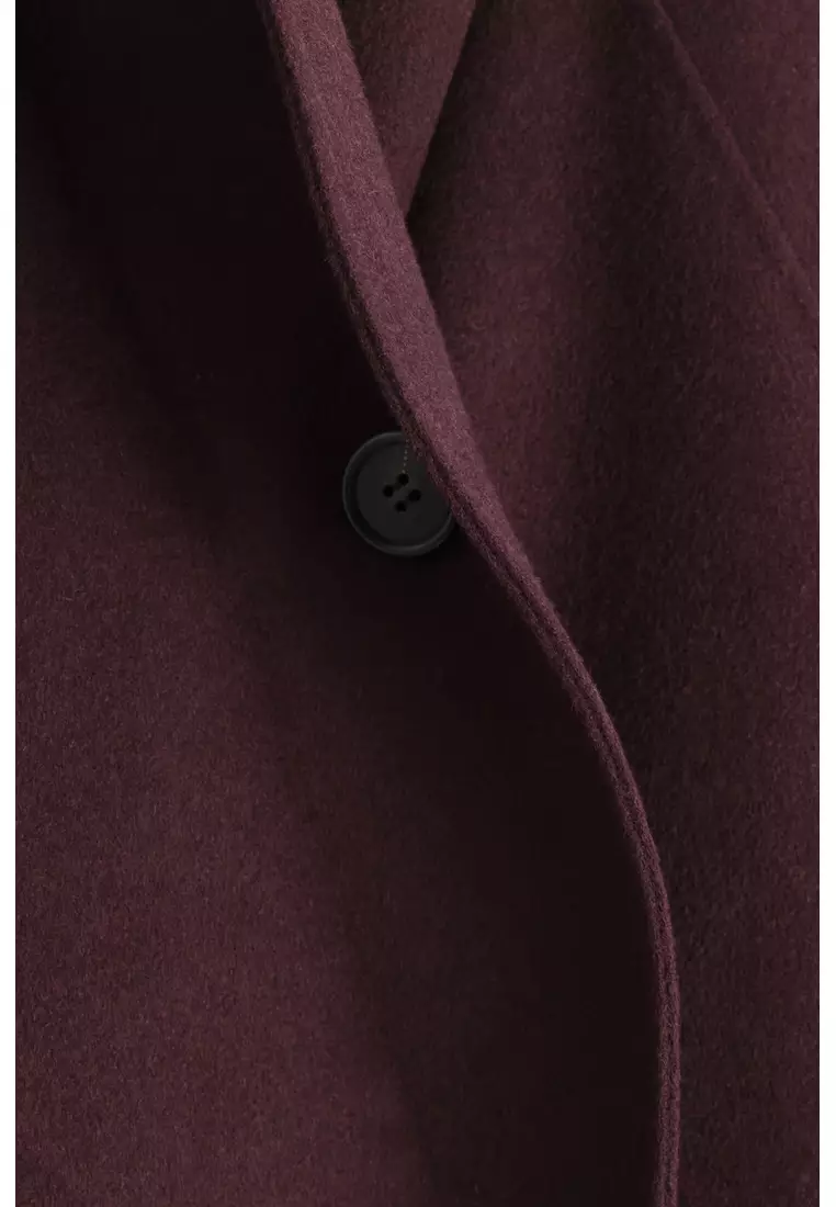 BELTED DOUBLE-FACED WOOL COAT