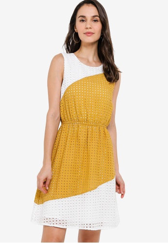Fit and flare eyelet dress clearance