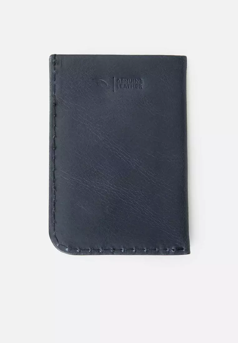 男士品牌卡片 Rfid 薄皮套 02KMWA-黑色