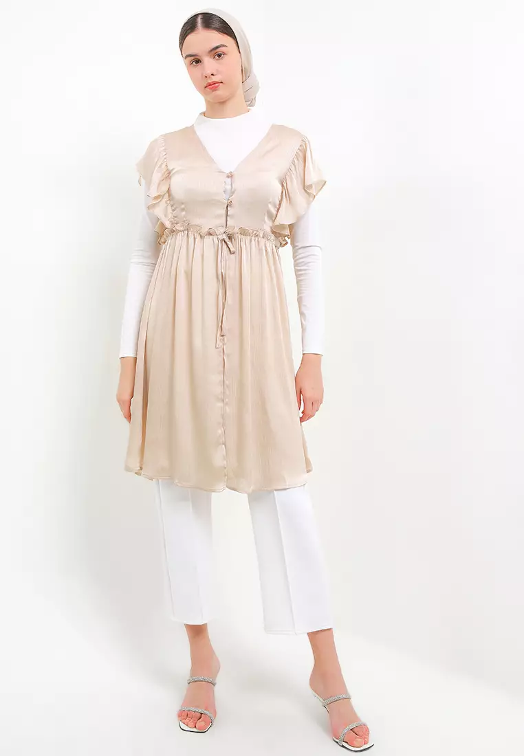 Cardigan Satin Crincle Talo - Fritha Cardigans