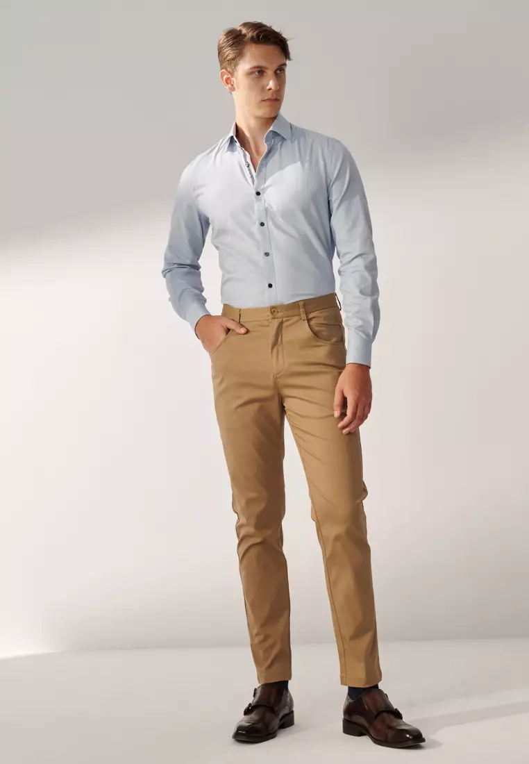 Khaki Slim Fit Stretch Chinos