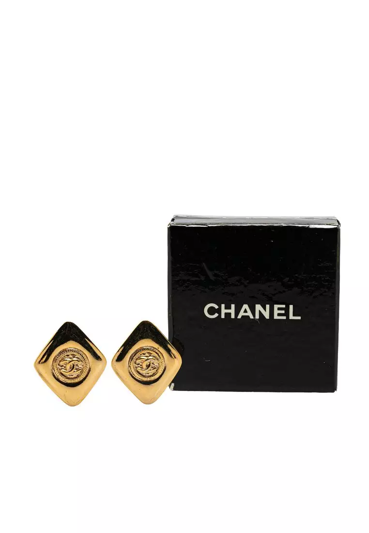 Pre-Loved Chanel Gold Plated Cc Clip On Earrings
