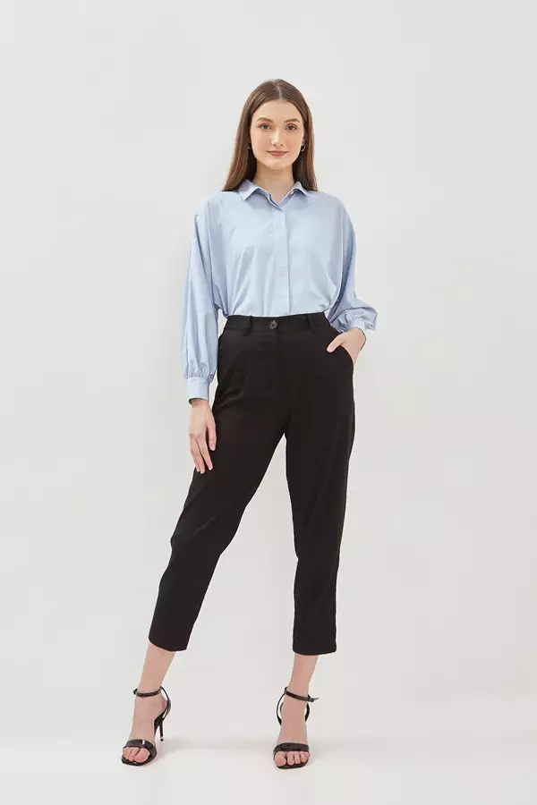 Minimal Panema Ankle Baggy Pants - Black