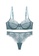 ZITIQUE blue Women's Sexy See-through Steel Ring Ultra-thin Cup Lace Lingerie Set (Bra and Underwear) - Blue DE6C6US41EDF18GS_1