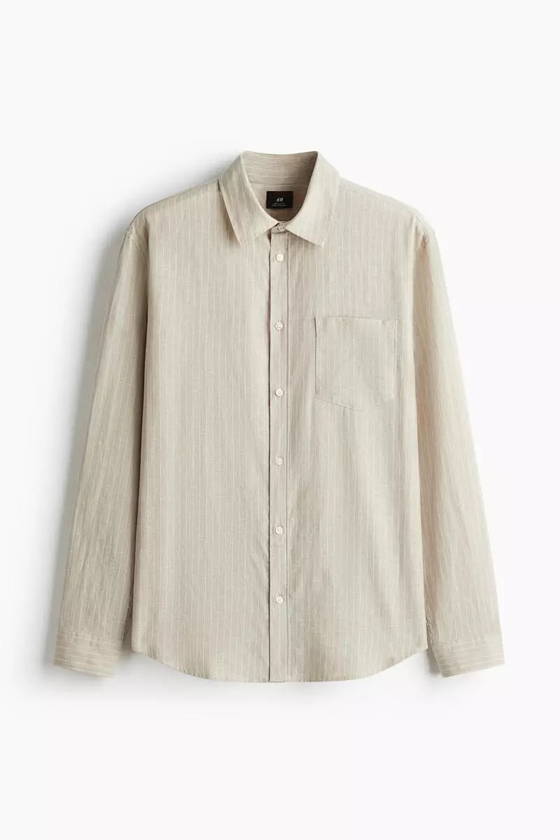 Regular Fit Linen-blend shirt