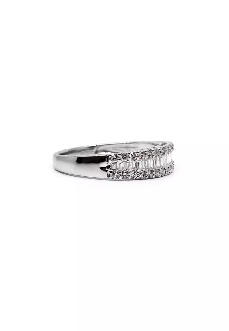 18K White Gold Lady Ring with Diamonds