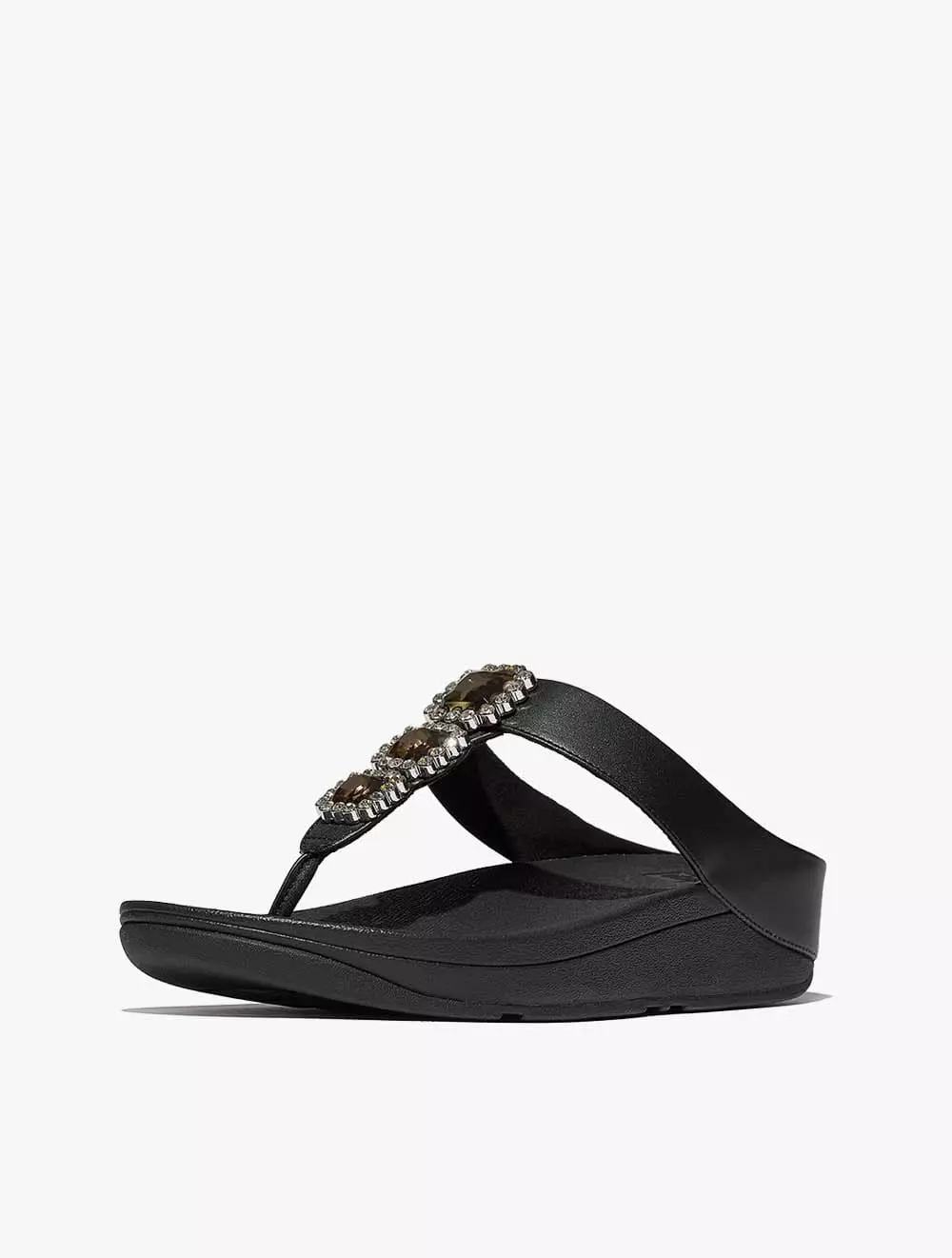 Fitflop Fino Crystal-Jewel Toe-Post Sandals - Black