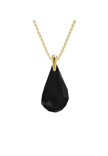 Her Jewellery black and gold Comet Droplets Pendant (Jet Black; Yellow Gold) - Made with premium grade crystals from Austria 21E9CAC81823C5GS_1