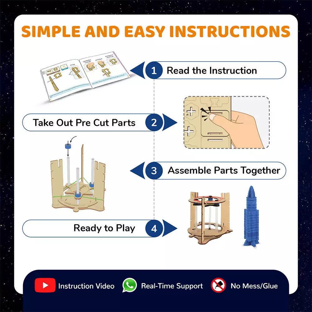 SMARTIVITY SPACE ROCKET - COKELAT/BIRU