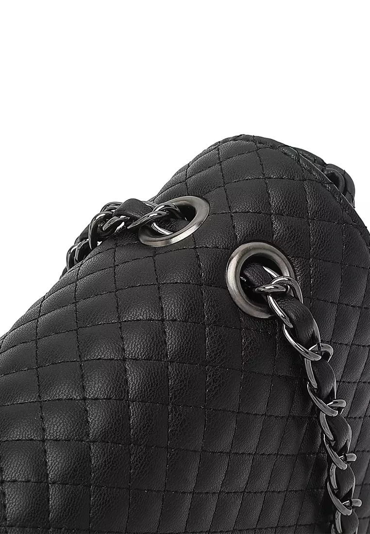 Quilted Sling Bag / Crossbody Bag - Black