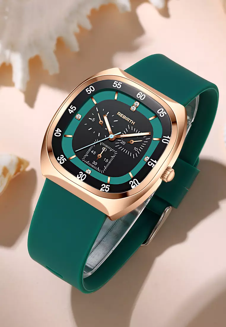 Jam Tangan Wanita Anti Air Original Kasual Mode Tali Silikon Jam Tangan Cewek Korea green