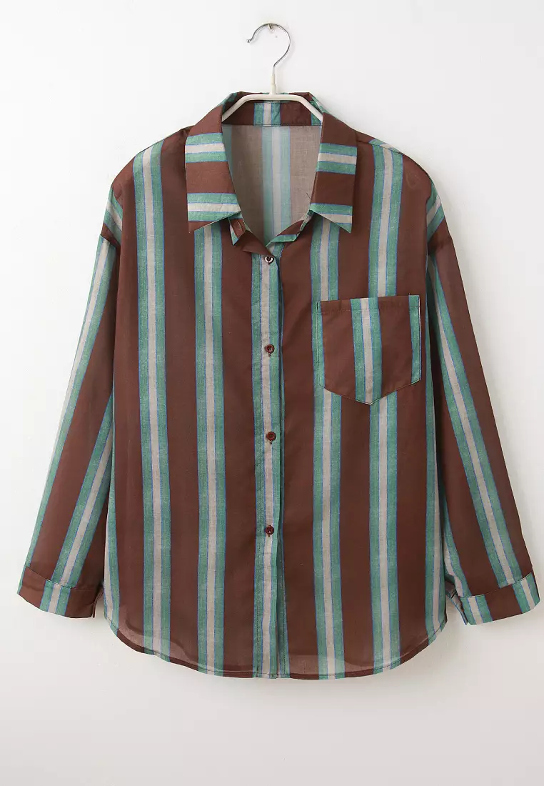 Stylish Striped Relaxed-Fit Shirt [AB20483]