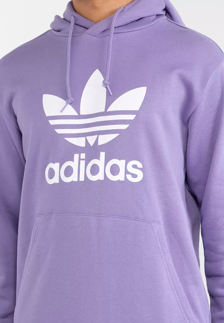 Adidas trefoil hoodie outlet purple