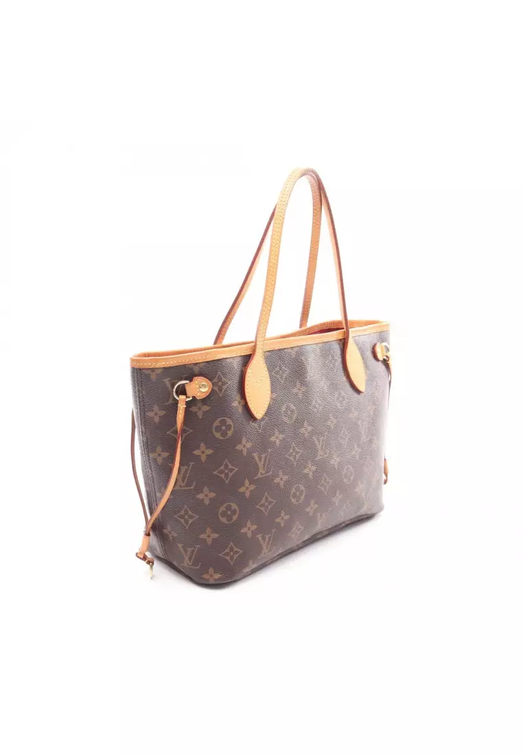 Pre-Loved Louis Vuitton Neverfull PM monogram Pivoine Handbag tote bag PVC leather Brown