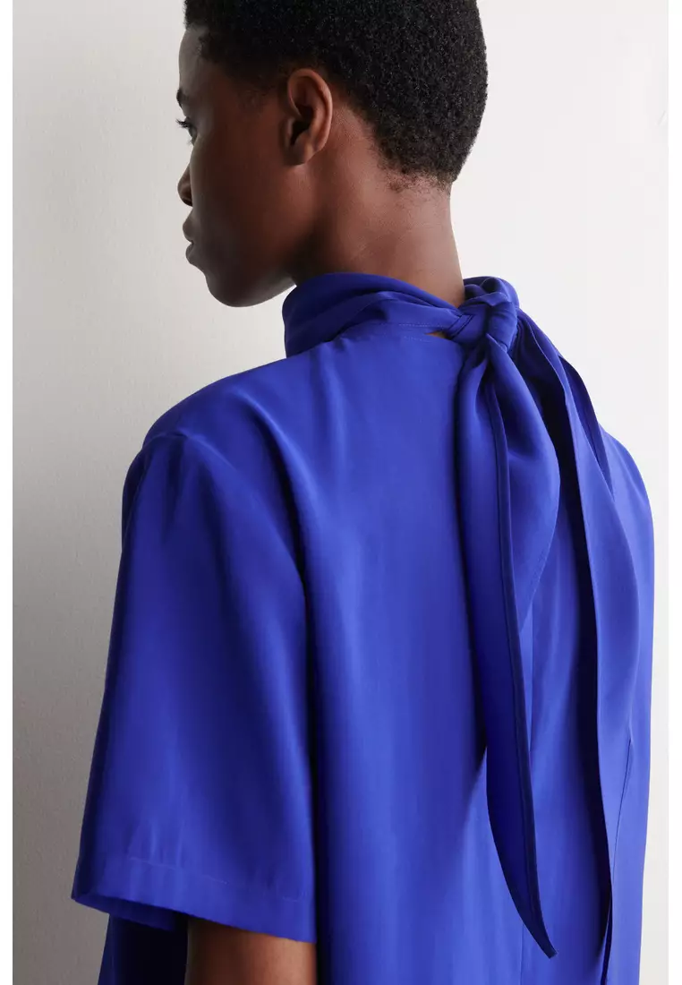 DRAPED SCARF-DETAIL TOP