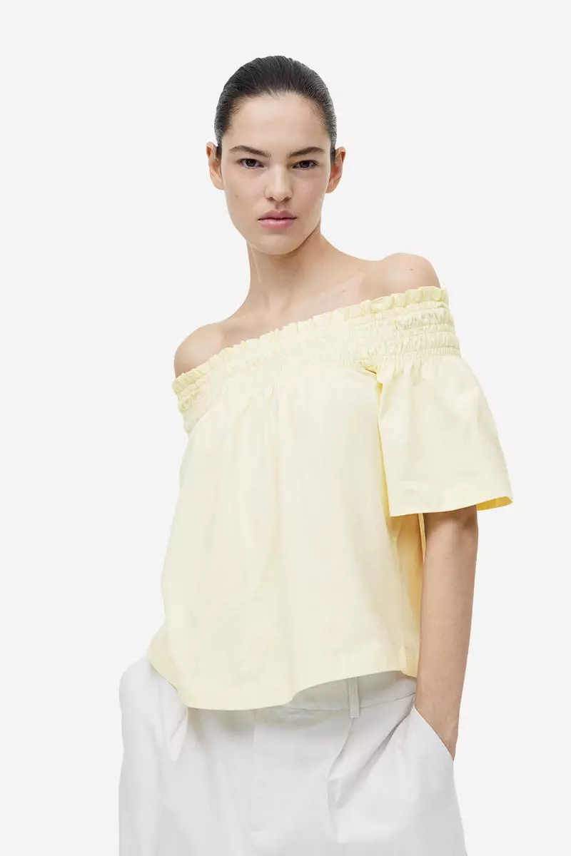 Buy H&M Off-the-shoulder jersey top Online | ZALORA Malaysia