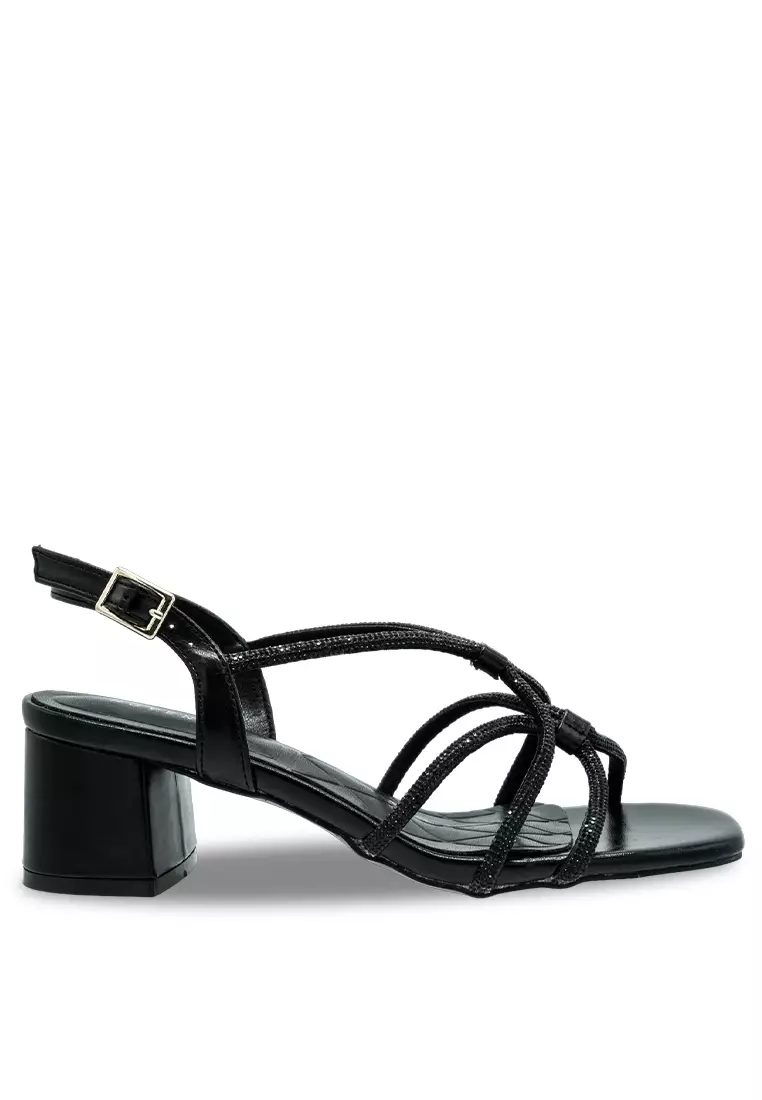 Discount on Noveni  shoes - SKU: Noveni Women Sling Back Faux Leather Strap Casual Heels - 240190159