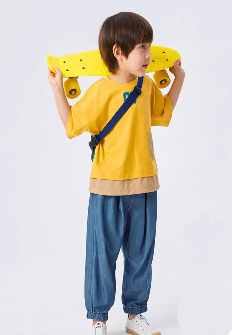 男女大童牛仔长裤天丝凉感防晒防蚊牛仔裤