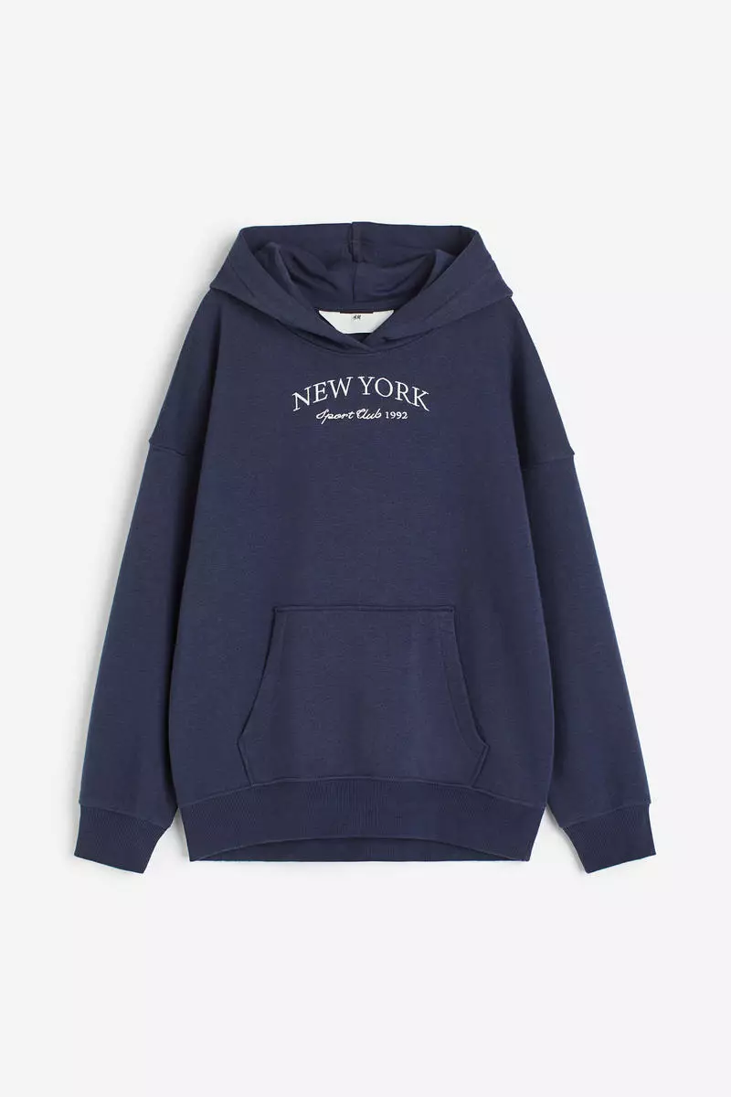Oversized motif-detail hoodie