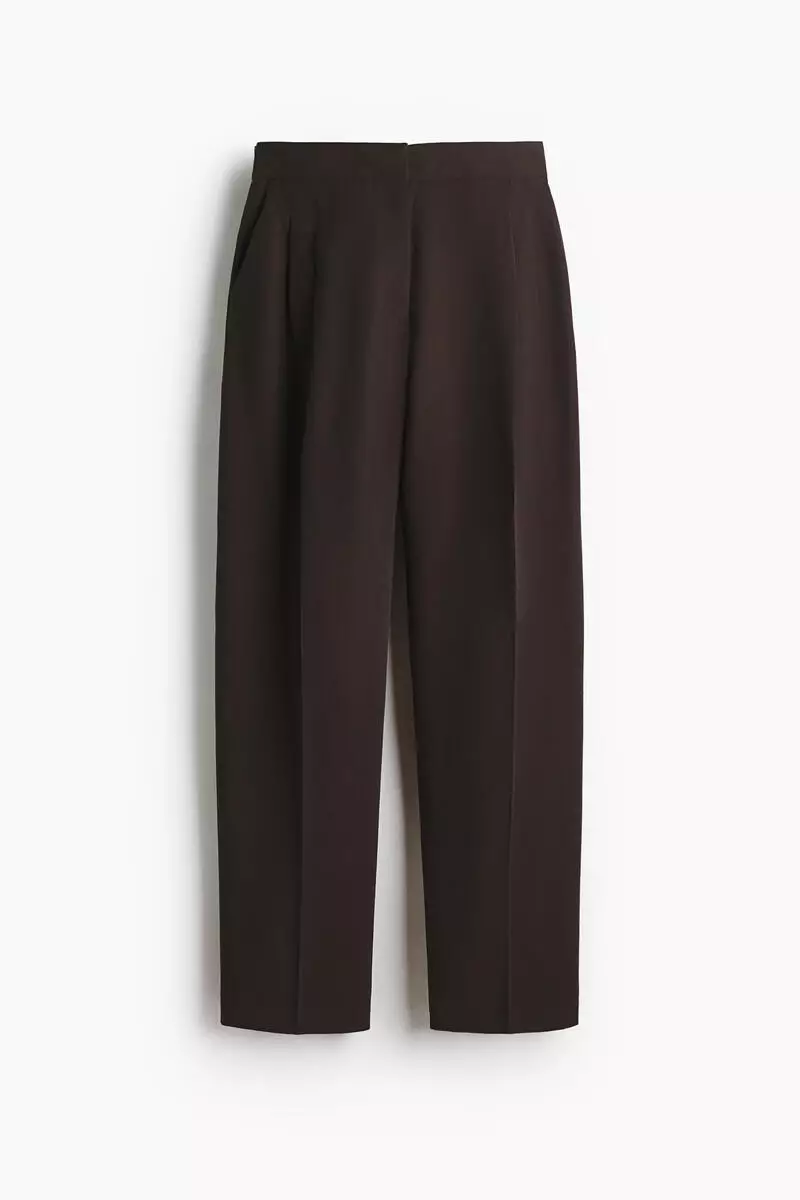 Barrel-leg twill trousers