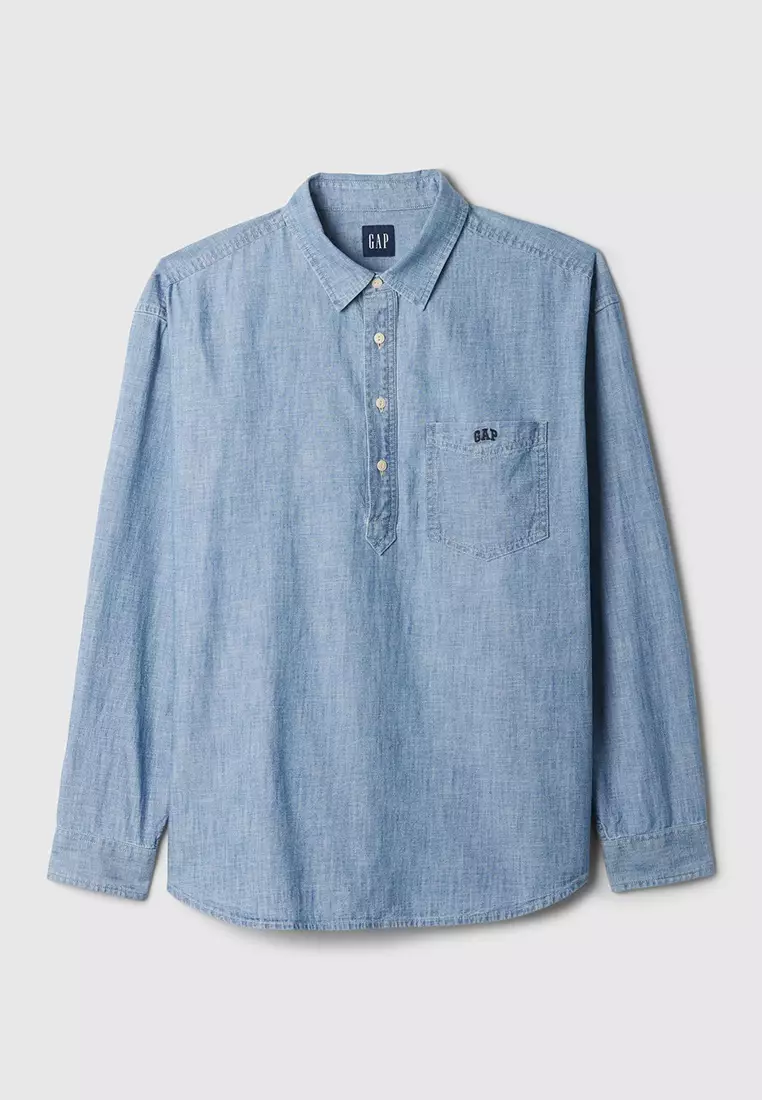 Gap Logo Pullover Chambray Shirt