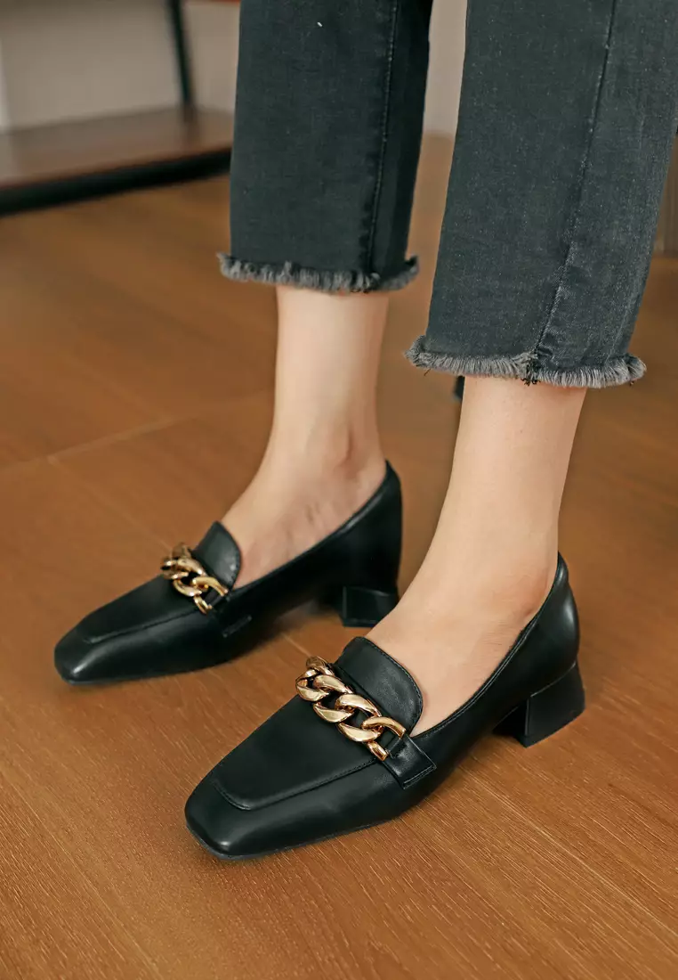 Heel loafers shoes womens on sale