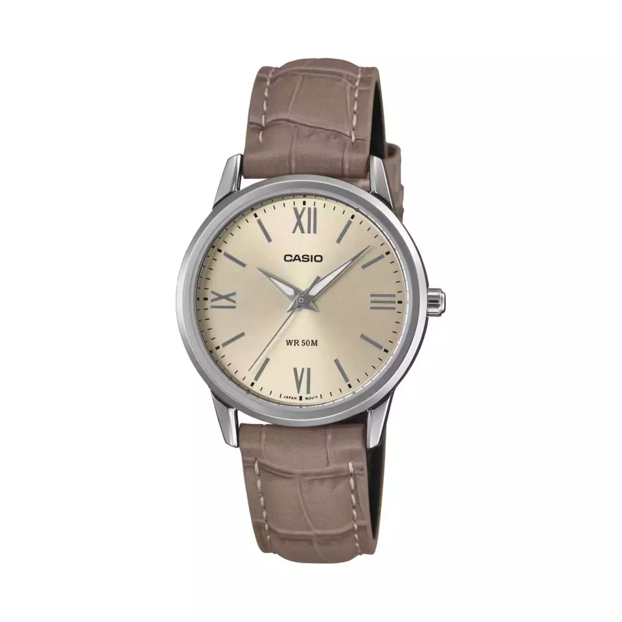 Casio Jam Tangan Wanita - Browm Silver - Leather Strap - LTP-1303LL-7AVDF