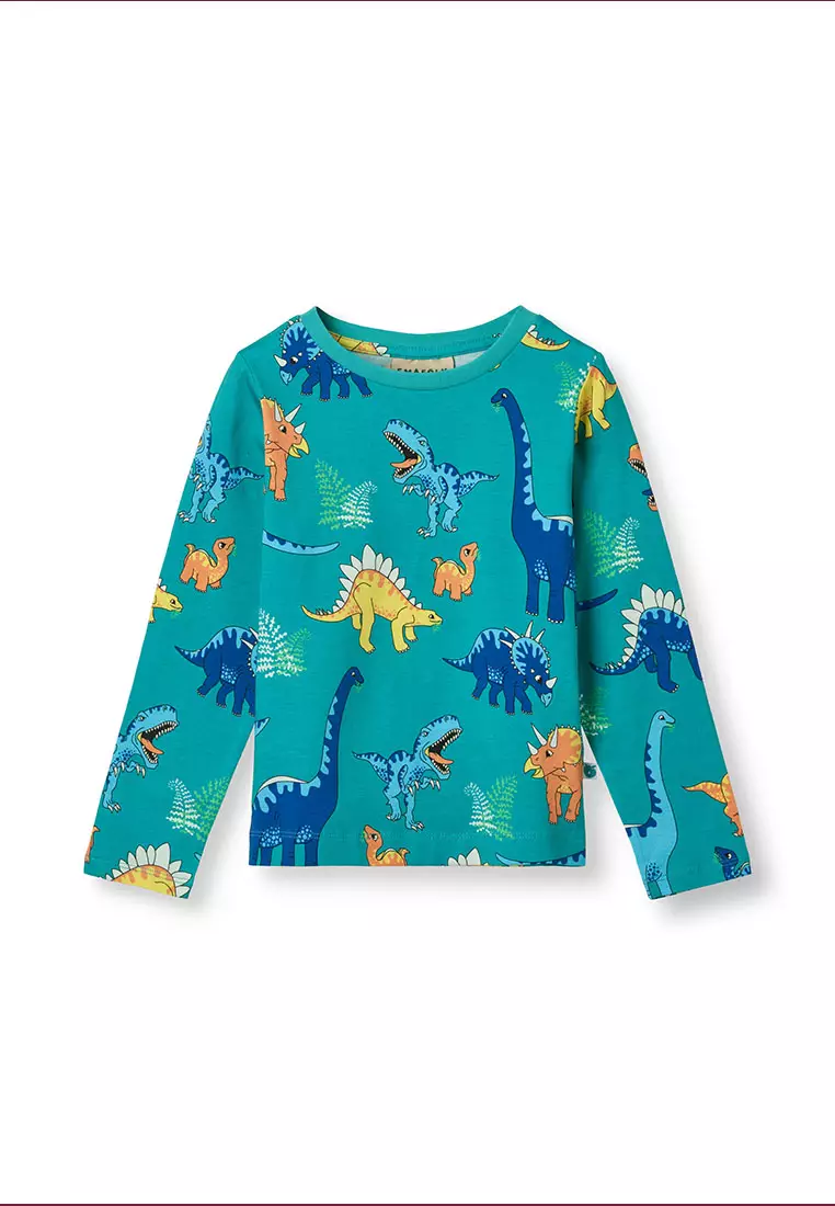 Long-sleeved top with dinosaurs