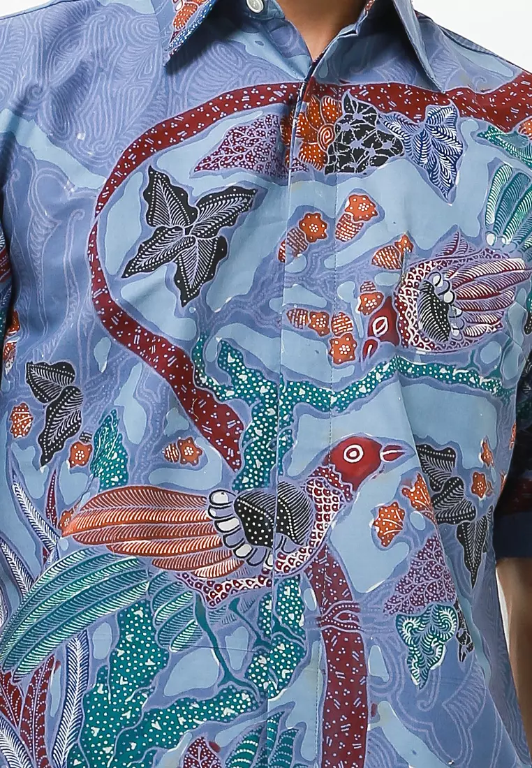 Wagindra Kemeja Batik Tulis Premium Pria Casual Modern Lengan Pendek