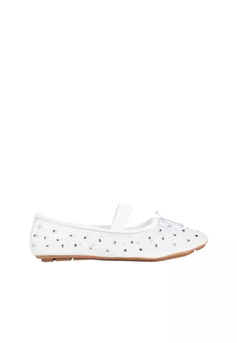Discount on Happy2U  shoes - SKU: Glitter Mesh Ballerina Flats