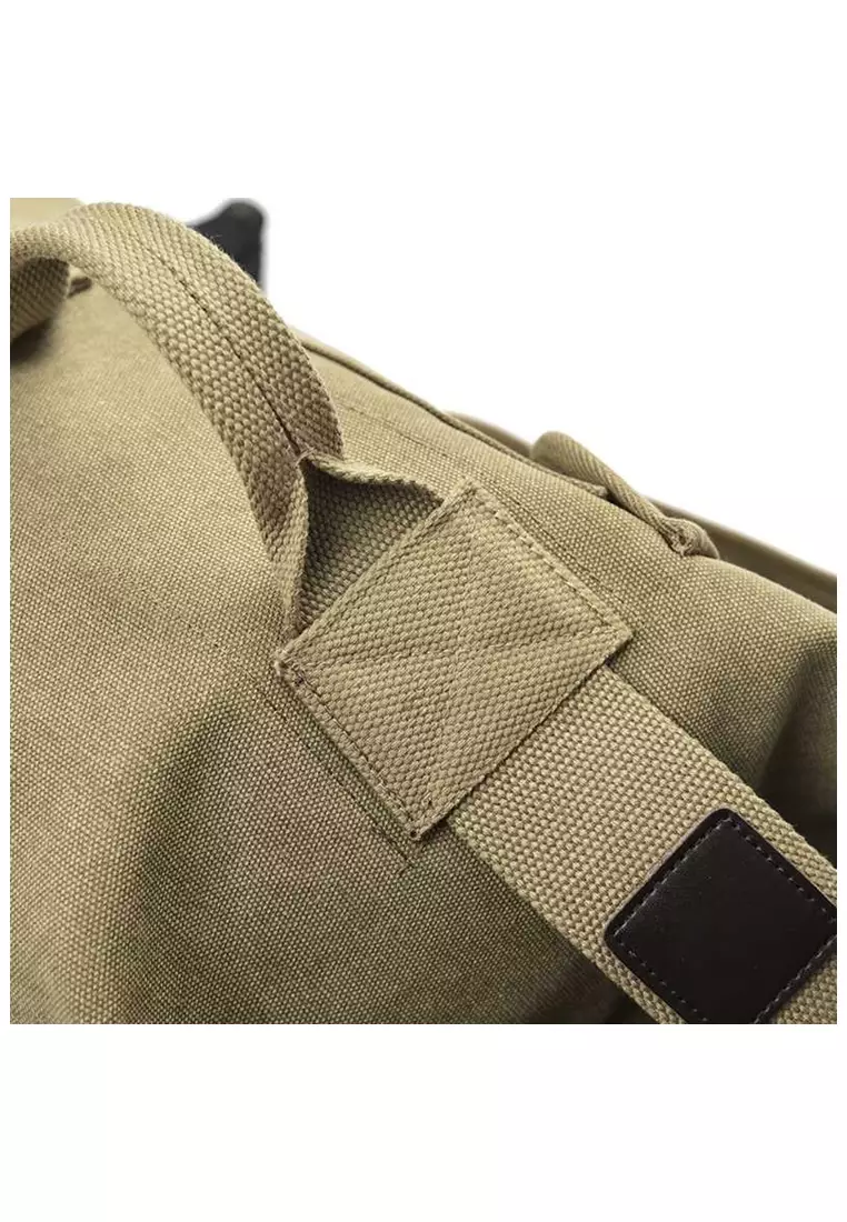 Dermash Tas Ransel Travel Large Compartment Material Kanvas Small Size Big ORIGINAL - Khaki