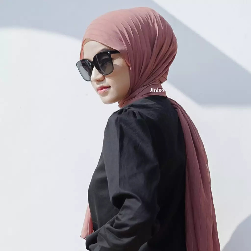 AURA Active Hijab Pashmina Full Plisket Wave