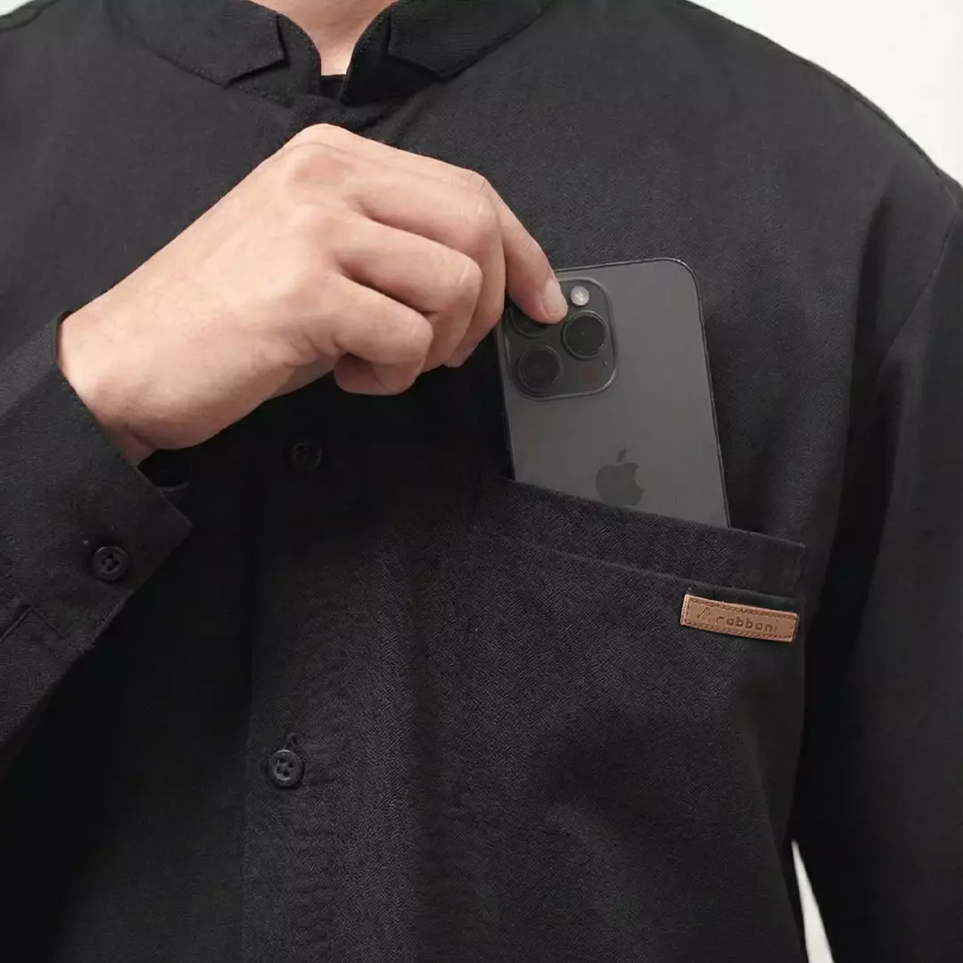 Rabbani - Kemeja Koko Muslim Pria Dewasa Lengan Panjang Razzim Exclusive - Hitam