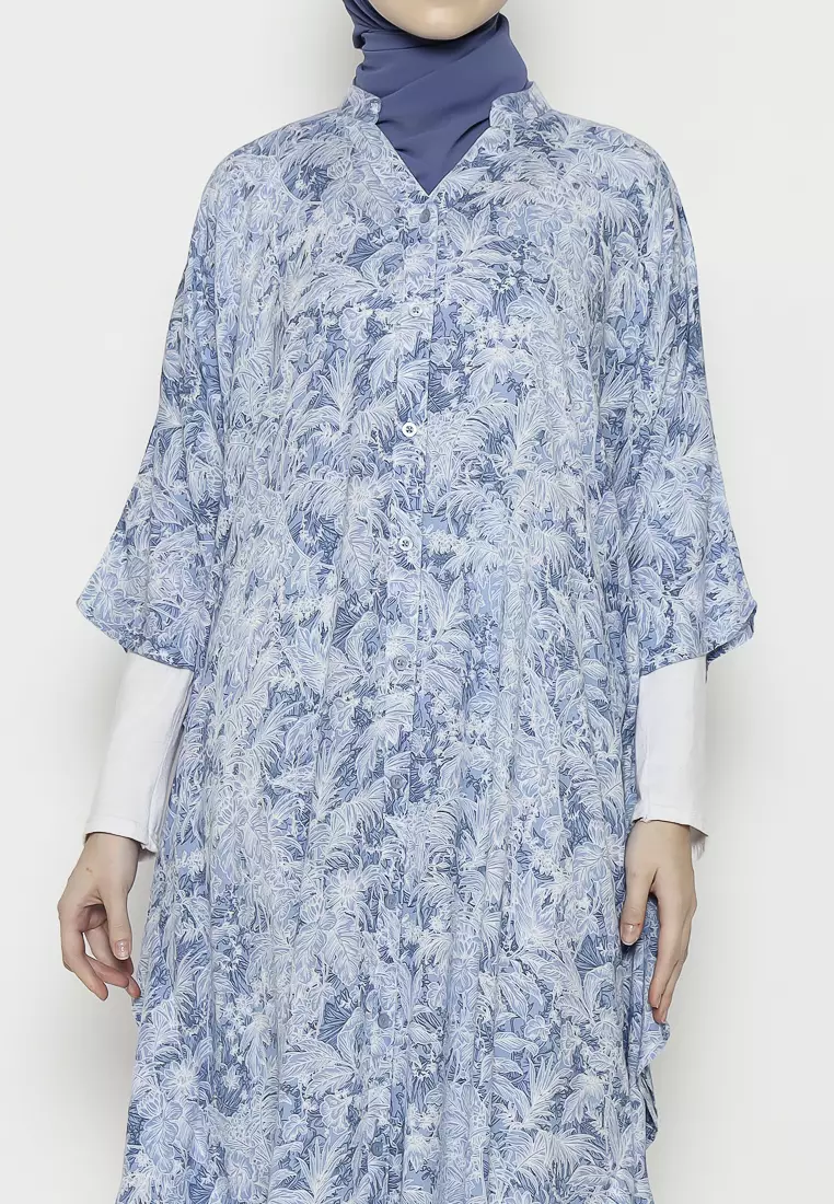 Urban Exchange Misha Kaftan Blue - Gamis Kaftan Rayon