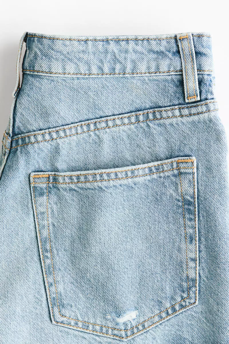 Worn-look denim shorts