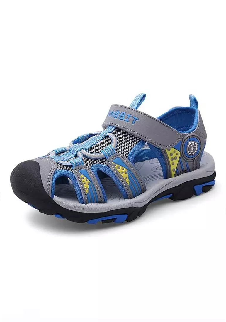 Mians Sandal Anak Pria Wanita Cute Outdoor Anti Slip Material Leather ORIGINAL - Blue
