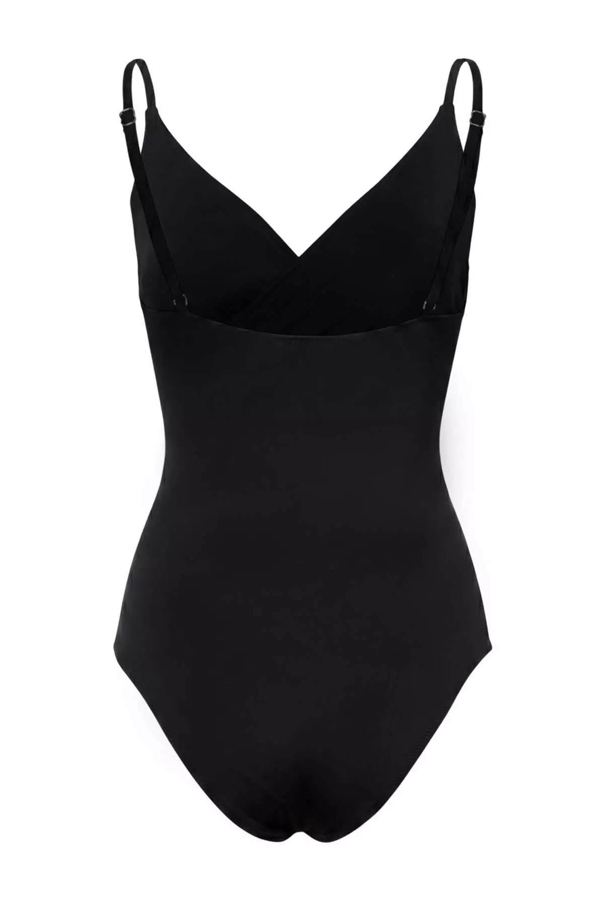 Black Tie-Up Double Breasted Collar Covered Hipster Swimsuit Tbess21Ma4