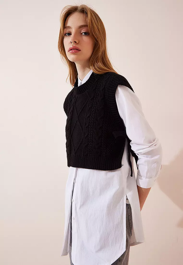 Crew Neck Knit Vest