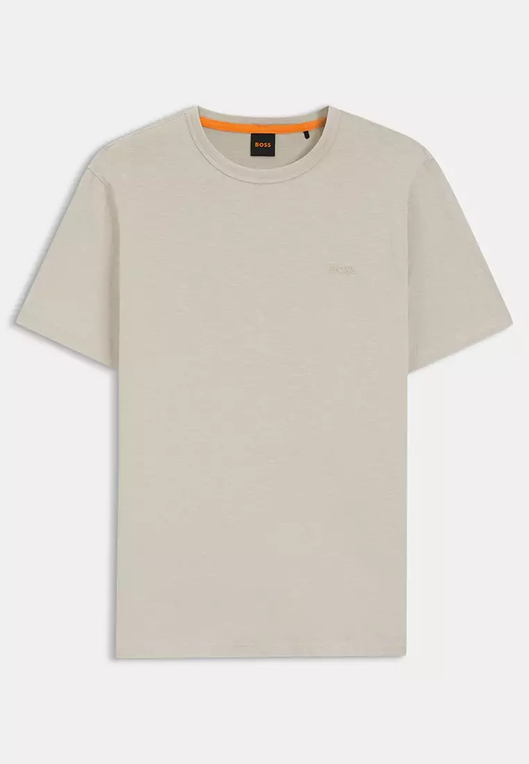 Logo Slub Cotton T-Shirt - BOSS Orange