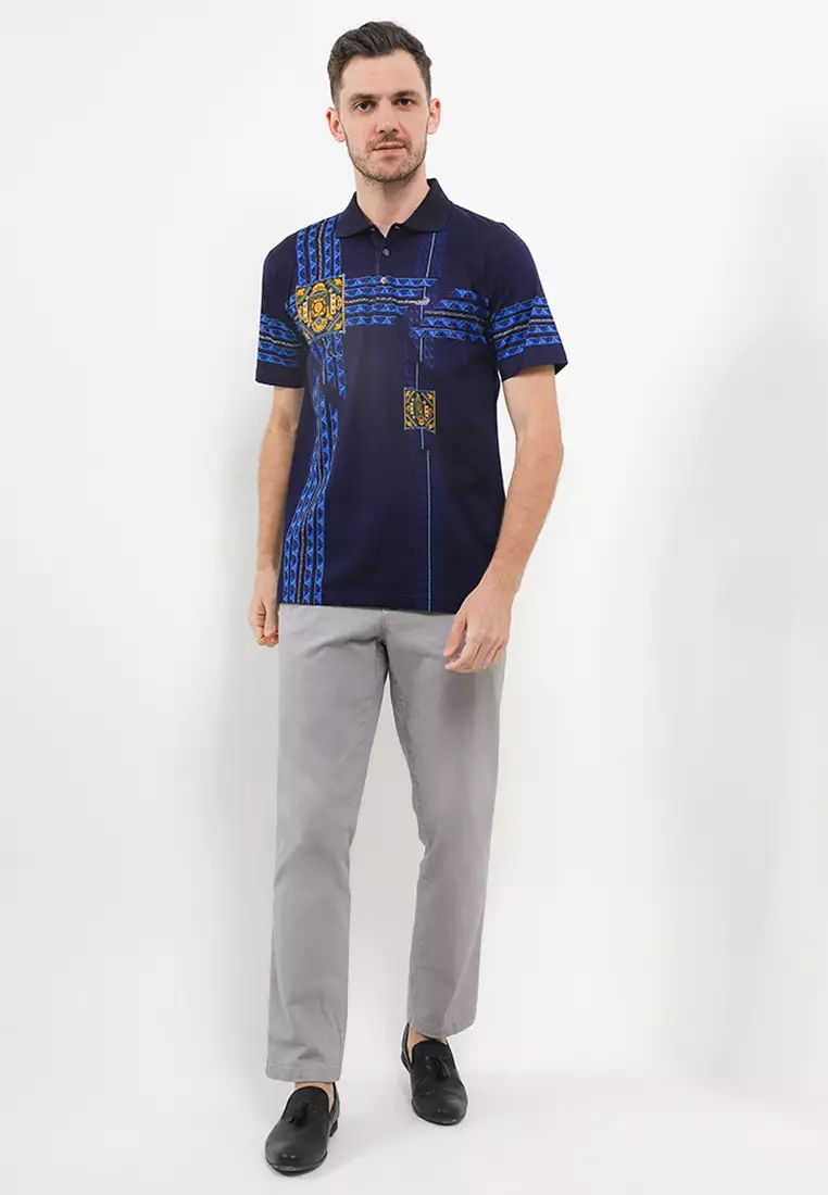Crocodile DIAMOND 1825 Blue - Kaos Kerah Pria Men Polo Original Relax fit - Katun