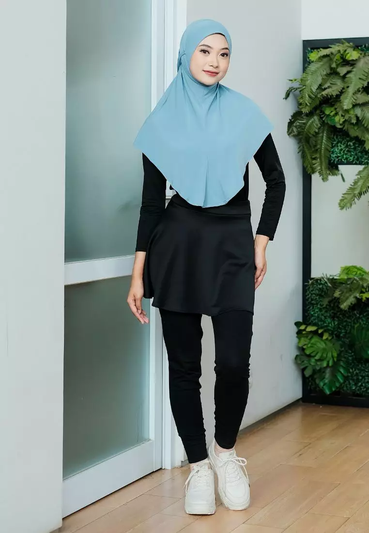 Bergo Mirae Hijab Sport Powder Blue - Hijab Instant - Hijab Daily Untuk Olahraga