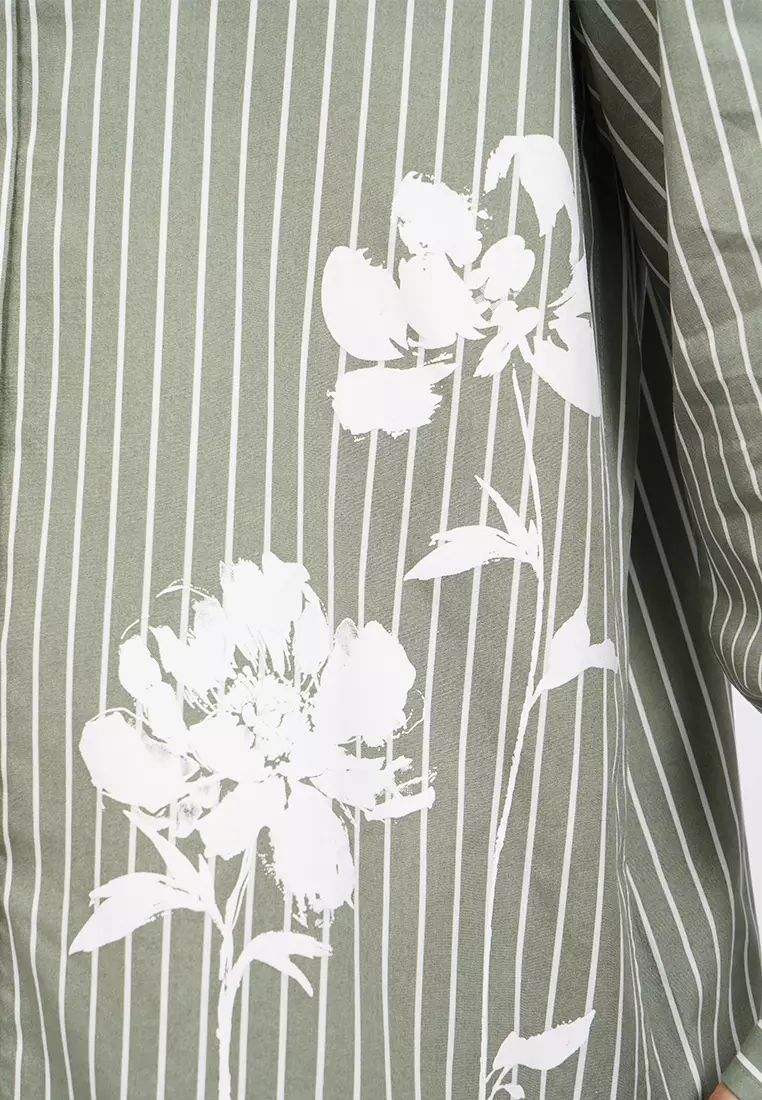 Stripes Shirt with Floral Details