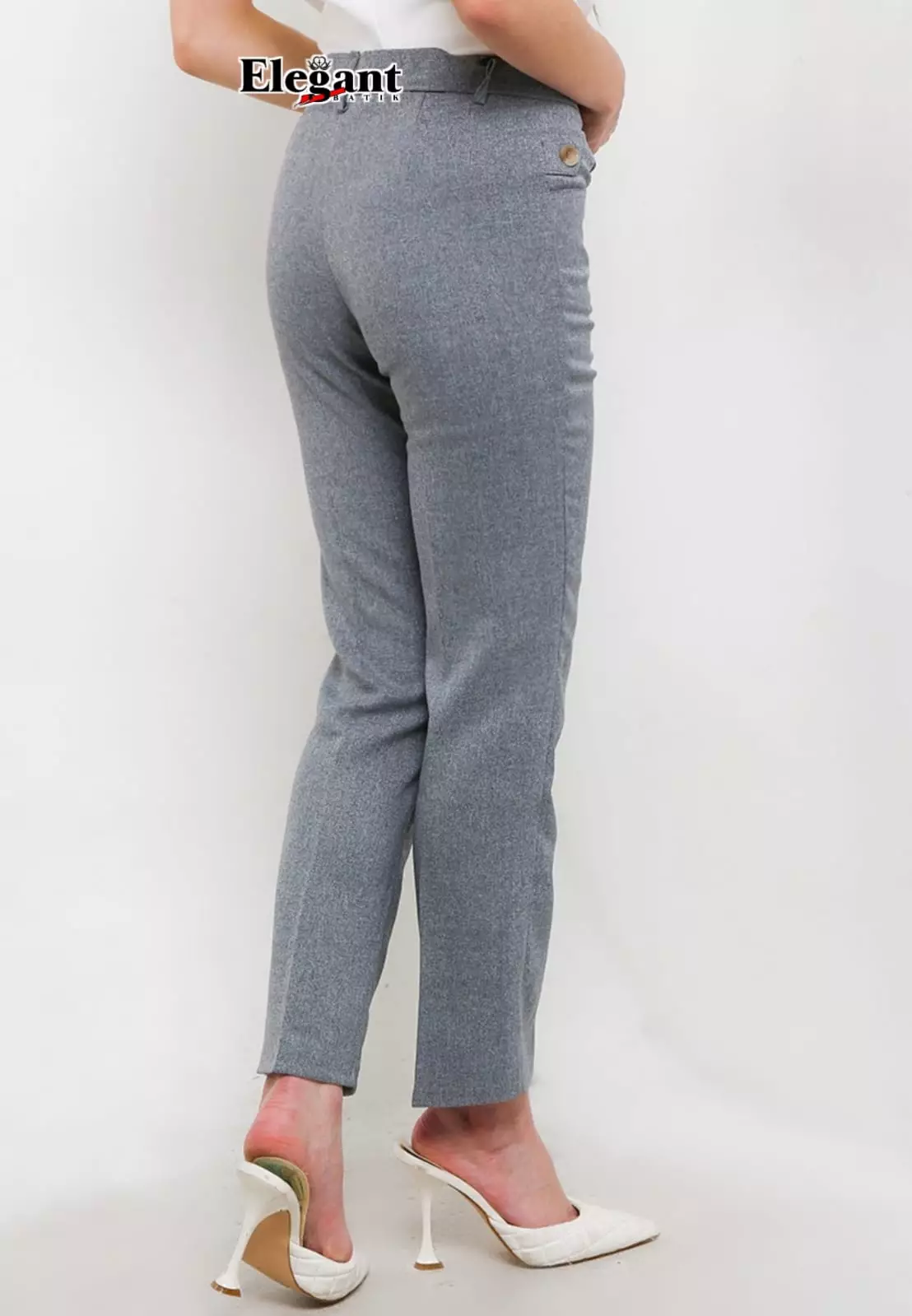 Celana Kain | Celana Kantor Panjang Wanita Formal Abu-Abu