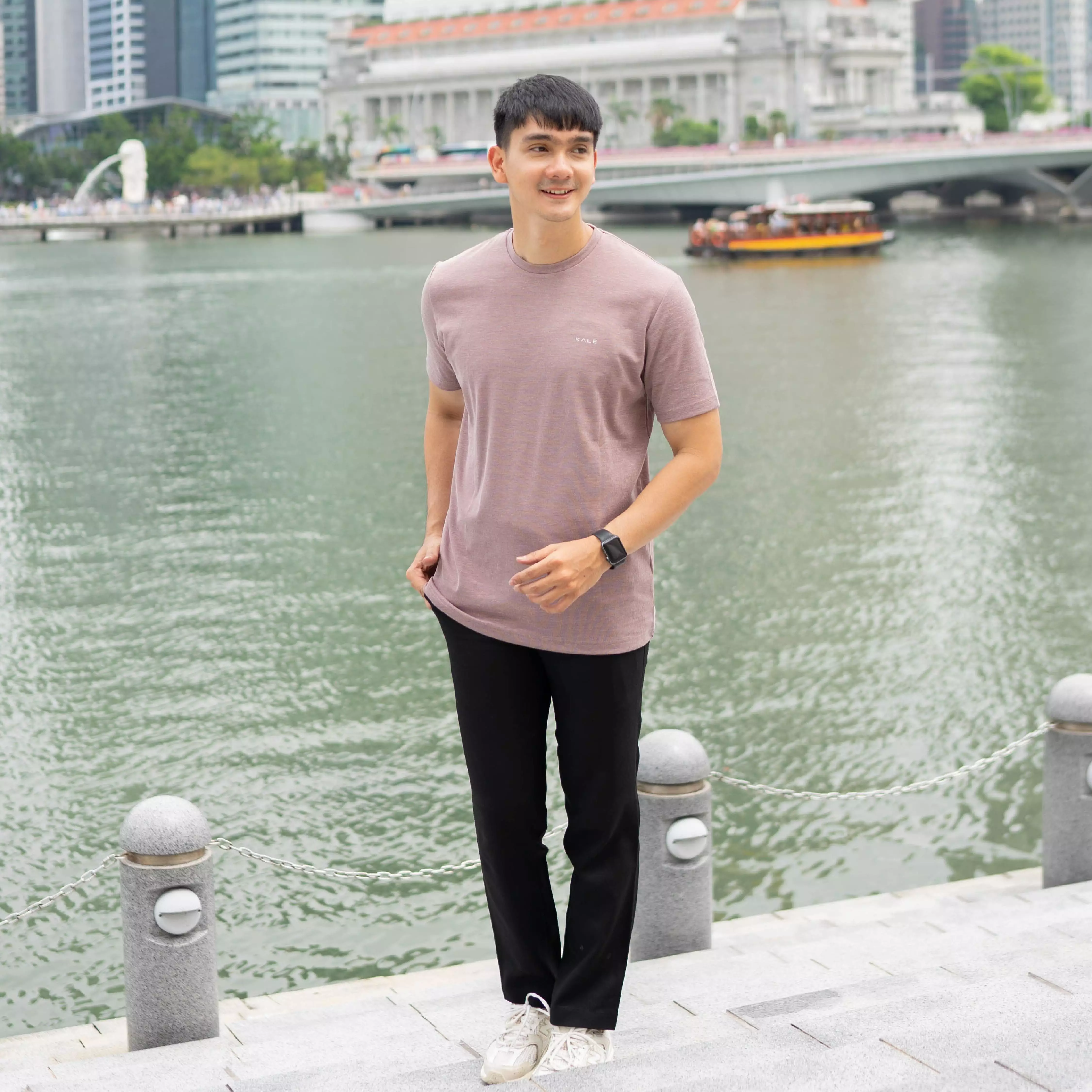 Kale Jovan Dark Brown / Kaos Pria Basic Polos Lengan Pendek