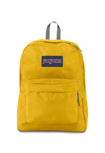 jansport superbreak backpack yellow card 25l