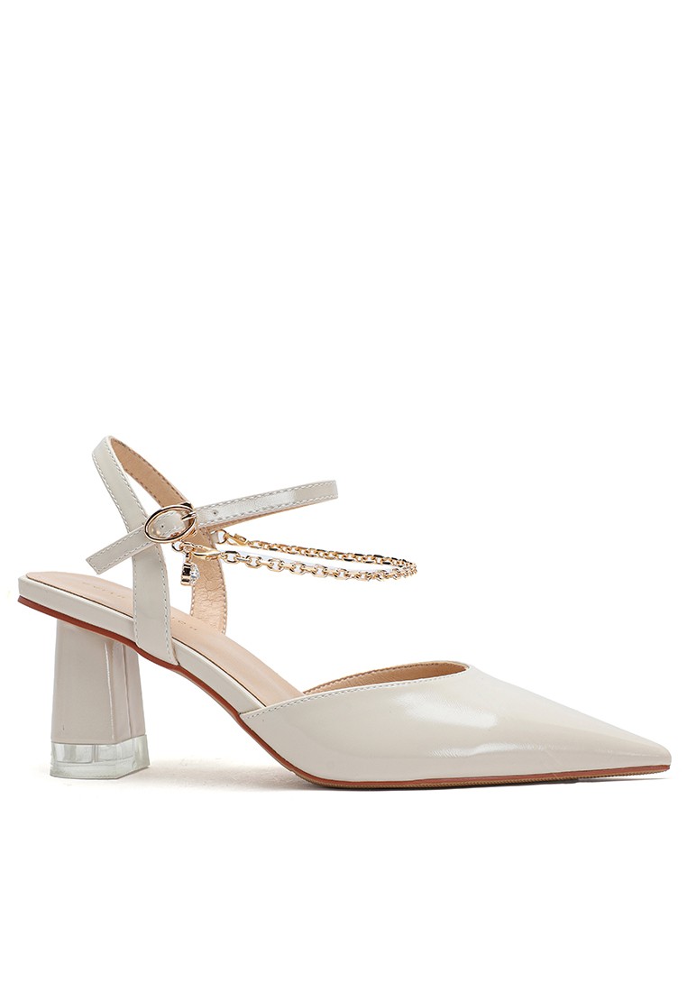 8CM Patent Leather Strap High Chunky Heels BY1669-25