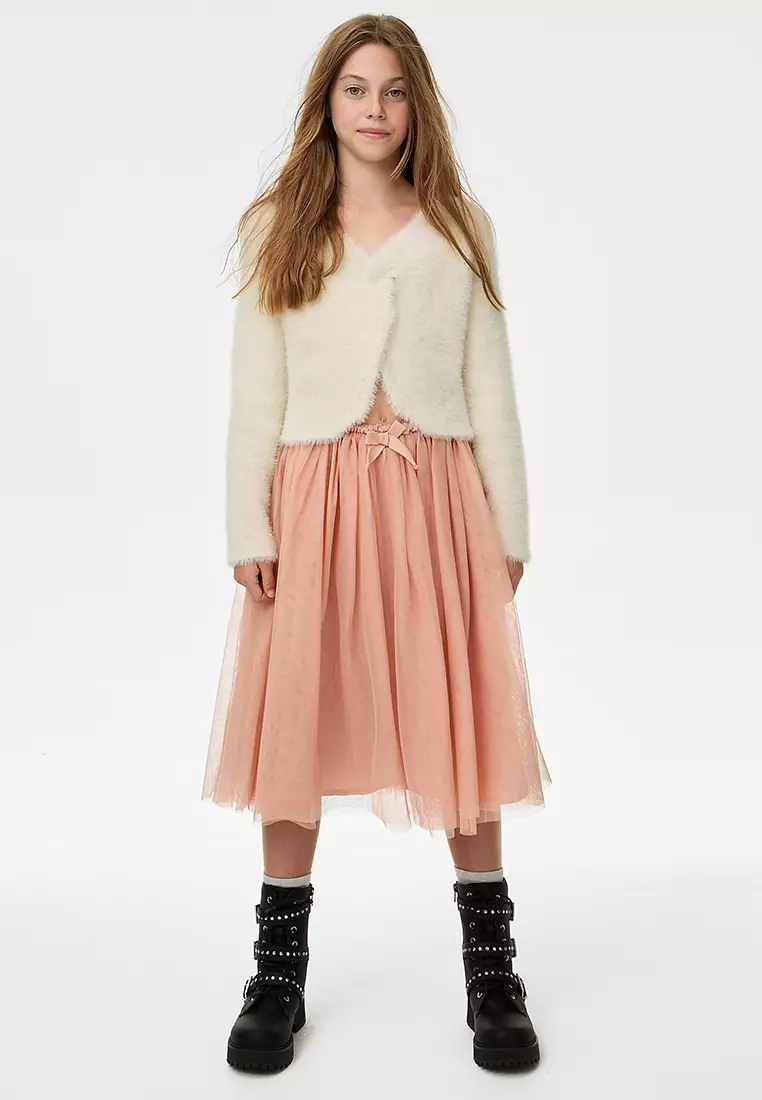Jupe midi écossaise rouge : jupe taille haute 100 % coton avec poches - France