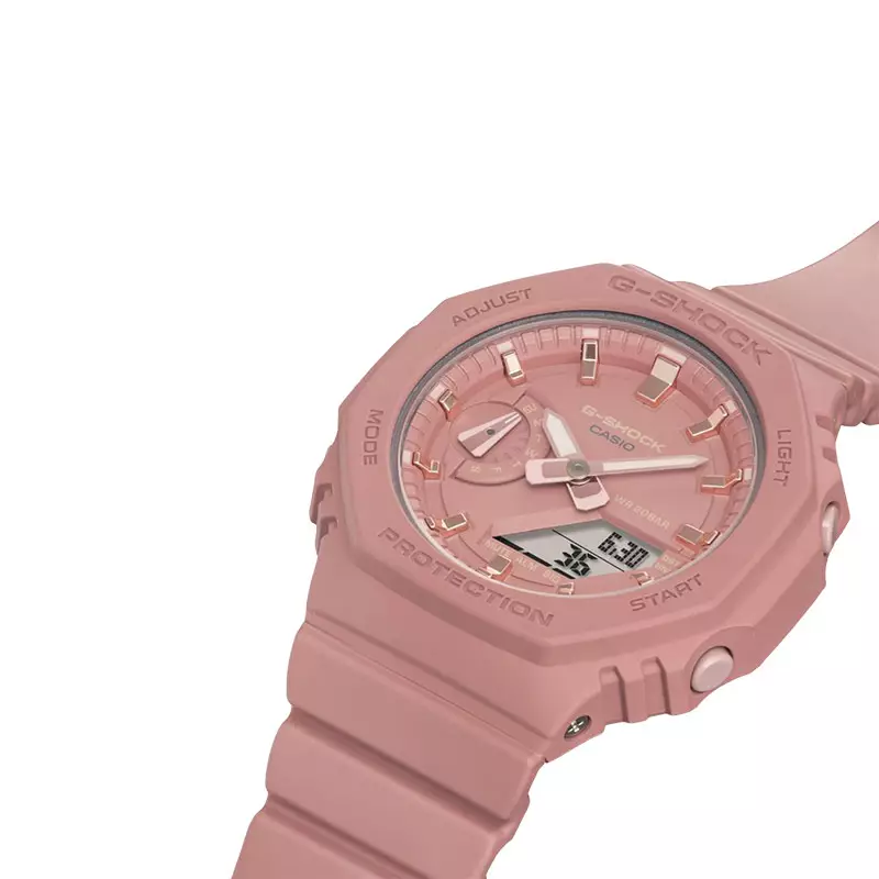 Jam Tangan Wanita Casio G-Shock GMA-S2100-4A2DR Mini CasiOak Ladies Pink Digital Analog Dial Pink Resin Band